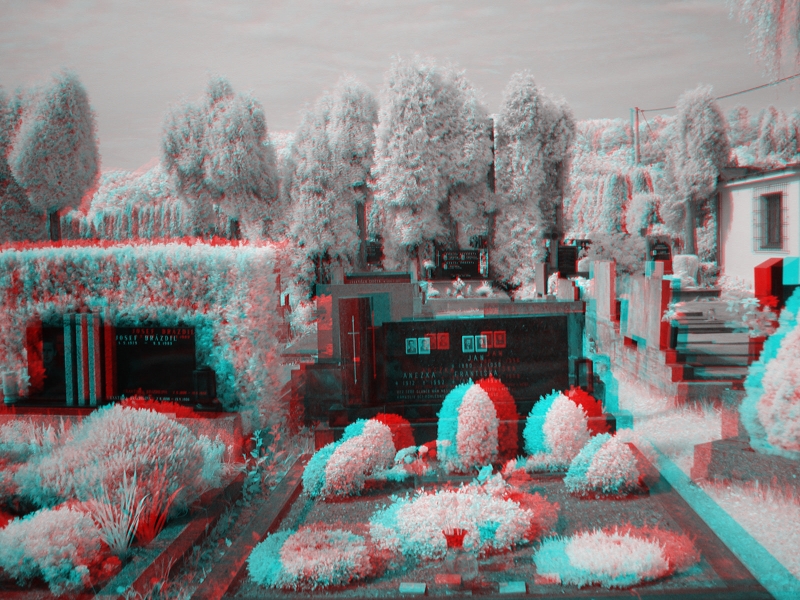 3D image - anaglyph - infrared - cemetery-
