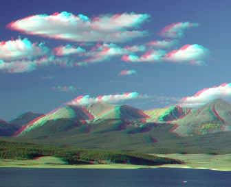 3D image anaglyph mountains