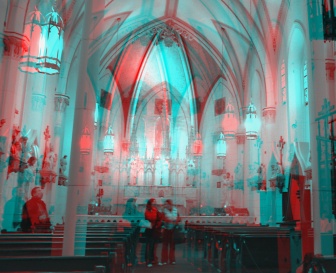 3D image anaglyph church